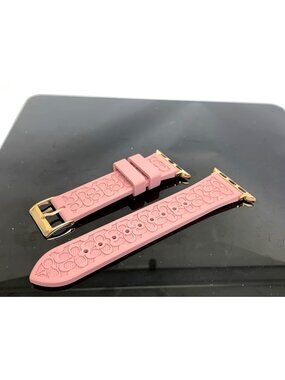 Coach Apple Watch Band Women's Smartwatch Pink Rubber Strap 38-40mm 14700040